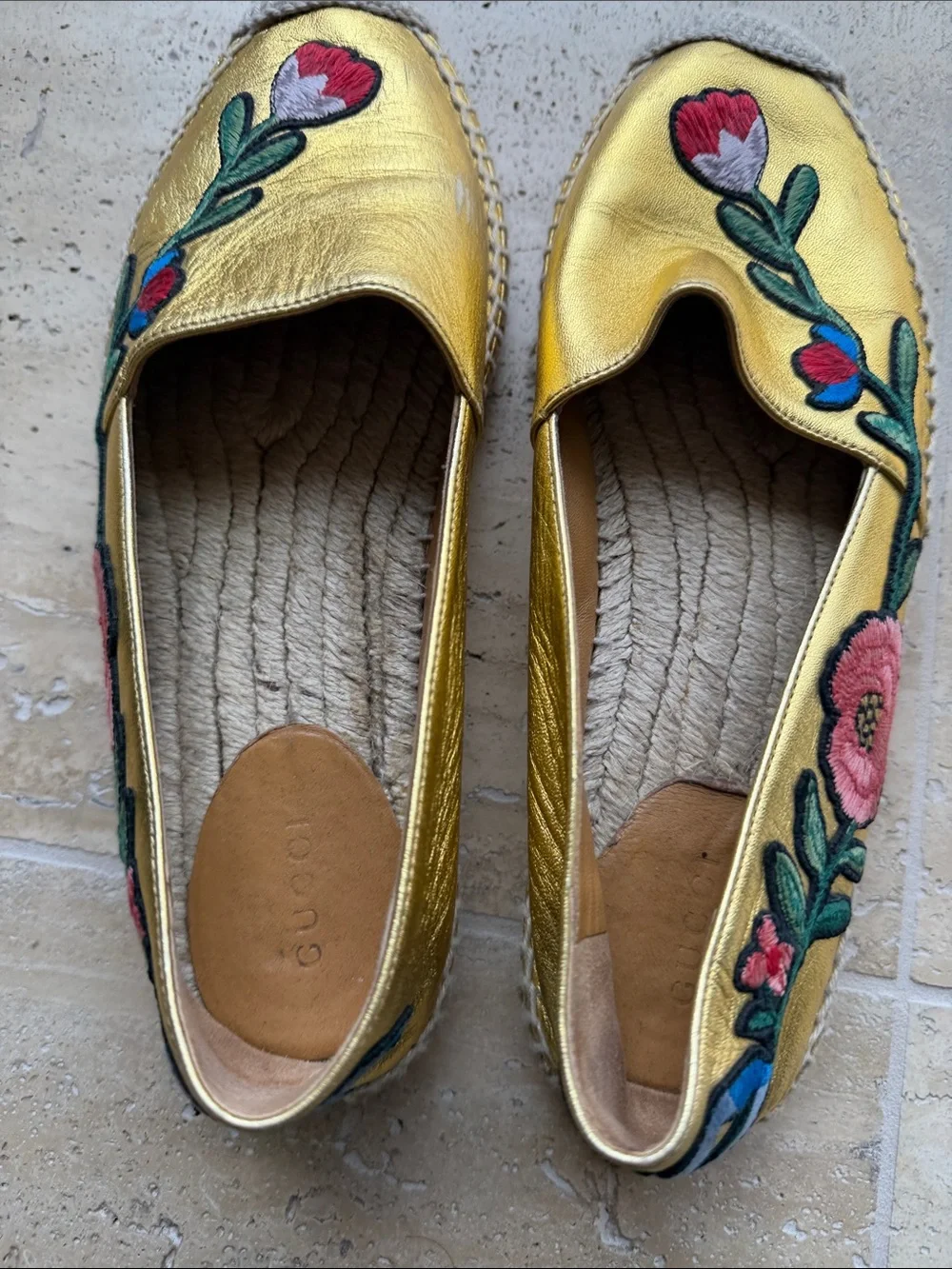 Gucci metallic espadrilles
